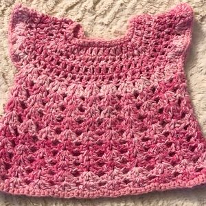 Handmade crochet baby dress. Cotton. New.